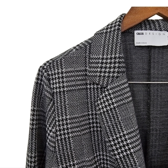 ASOS jacket houndstooth black and white size 4 - Picture 3 of 11